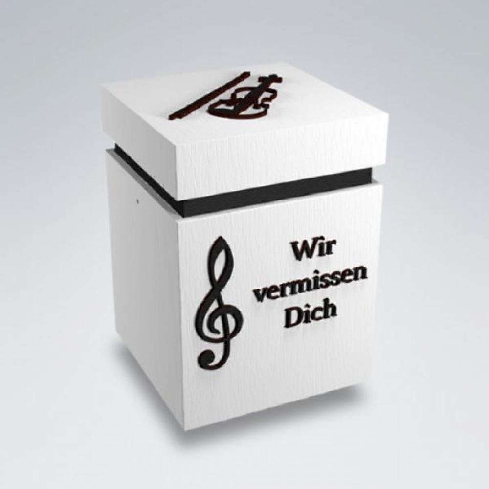 Musikurne Violine Weiß-Schwarz